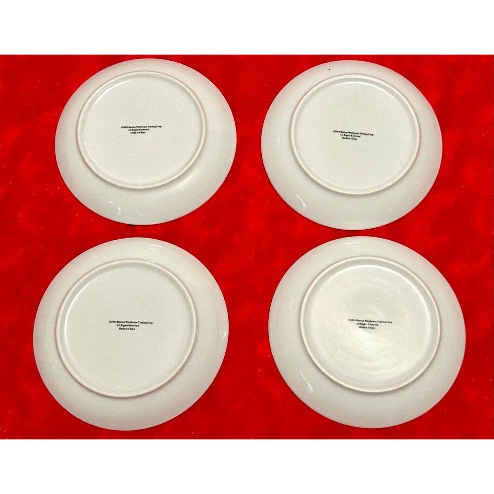 BOSTON WAREHOUSE MARTNI PORCELAIN PLATES Set of 4